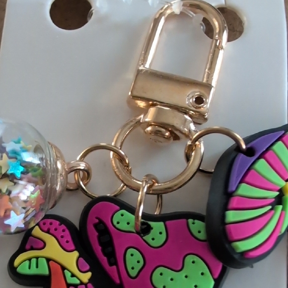 Colorful Mushroom Keychain Charm - Picture 3 of 4